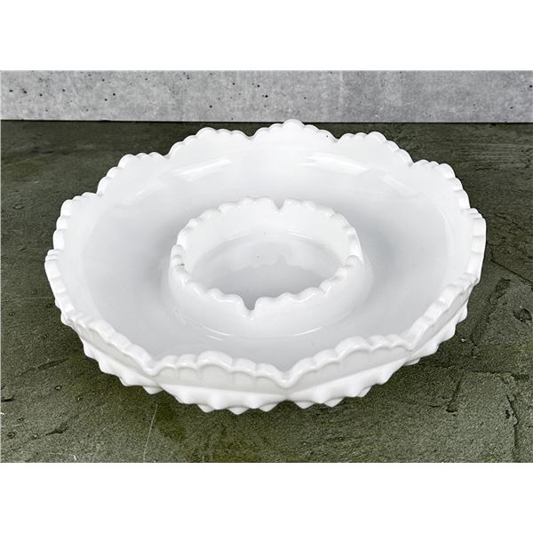 Fenton Glass Milk Glass Hobnail Ashtray