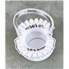 Image 3 : Fenton Glass Violets In The Snow Handled Basket