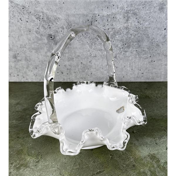 Fenton Glass Silver Crest Basket