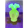 Image 1 : Fenton Glass Yellow Custard Ruffled Vase