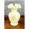 Image 2 : Fenton Glass Yellow Custard Ruffled Vase
