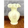 Image 3 : Fenton Glass Yellow Custard Ruffled Vase