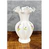 Image 2 : Fenton Glass Violets In The Snow Ruffled Vase