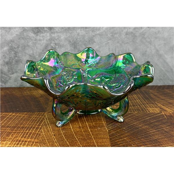 Fenton Glass Carnival Lion Bowl