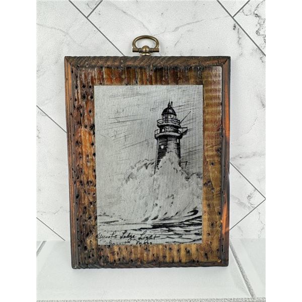 Lighthouse Etching On Board