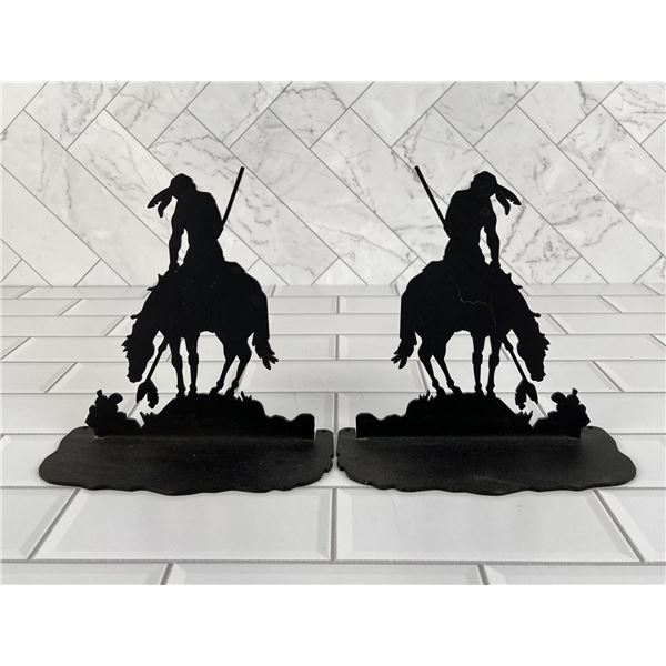End Of The Trail Metal Indian Bookends