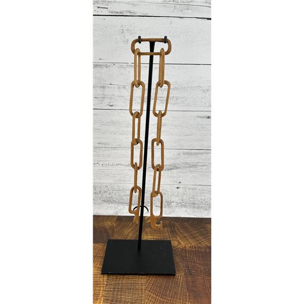 Folk Art Carved Wood Chain Whimsy