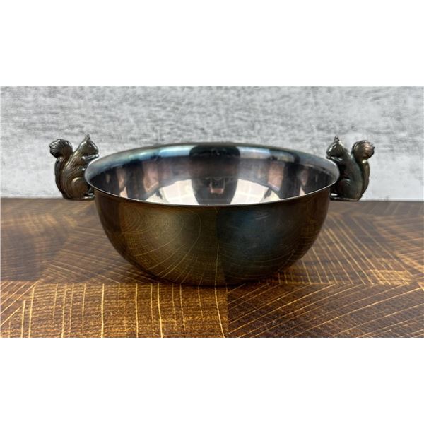 Wallace Silver Plate Nut Dish with Squirrels