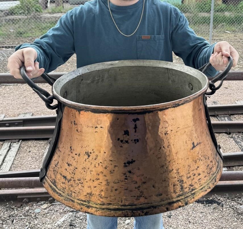 Cauldron Hand Antique Hand Hammered Copper Cauldron