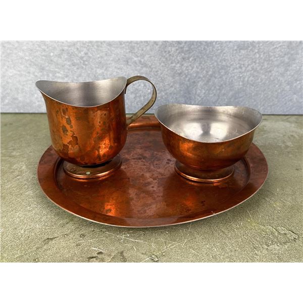 Copper Flashed Creamer & Sugar Set
