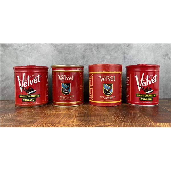 Velvet Pipe and Cigarette Tobacco Tins