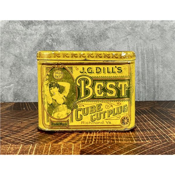 J.G. Dill's Best Cube Cut Plug Pocket Tobacco Tin