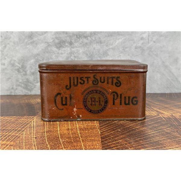 Just Suits Cut Plug Tobacco Tin