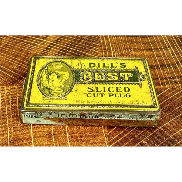 J.G. Dill's Best Cube Cut Plug Pocket Tobacco Tin
