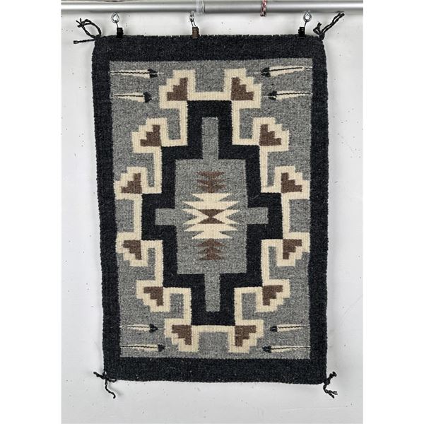 Navajo Indian Two Grey Hills Blanket Rug