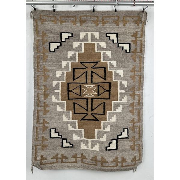 Navajo Indian Two Grey Hills Blanket Rug