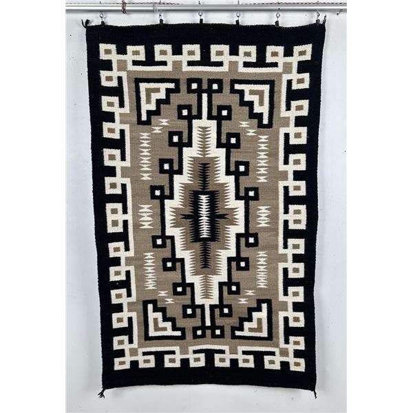 Navajo Indian Two Grey Hills Blanket Rug