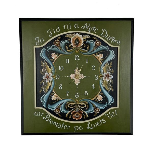 Rosemaling Clock