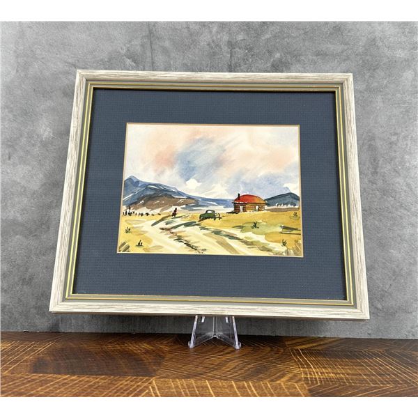 Southwest Pueblo Taos Watercolor Painting