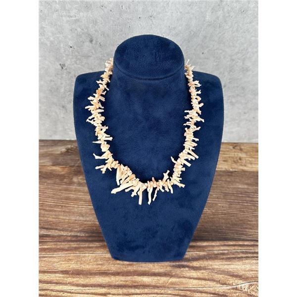 Antique Chinese White Branch Coral Necklace