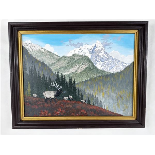 James Bauer Montana Oil on Board Painting