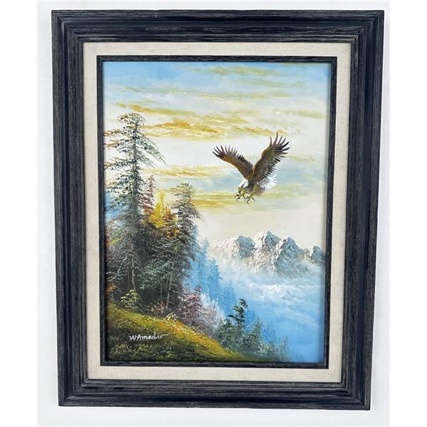 W. Amadio Oil on Canvas Eagle Painting