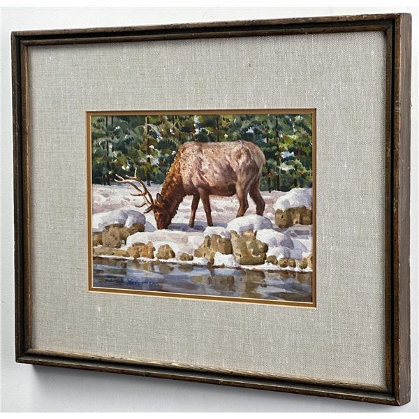 Joseph Bohler Montana Elk Watercolor Painting