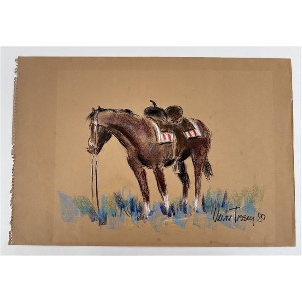Verne Tossey Cowboy Pastel Drawing