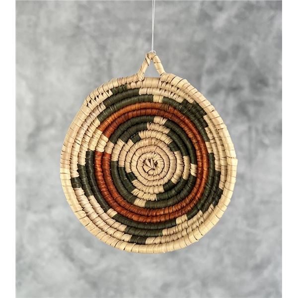 Miniature Navajo Indian Wedding Basket Plaque