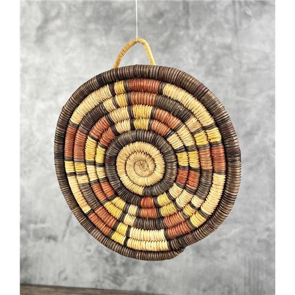 Emily Quanimptewa Hopi Indian Coil Plaque Basket