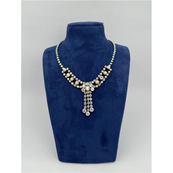 Aurora Borealis Rhinestone Costume Necklace