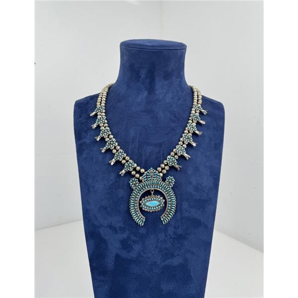 Zuni Sterling Silver Petit Point Squash Blossom