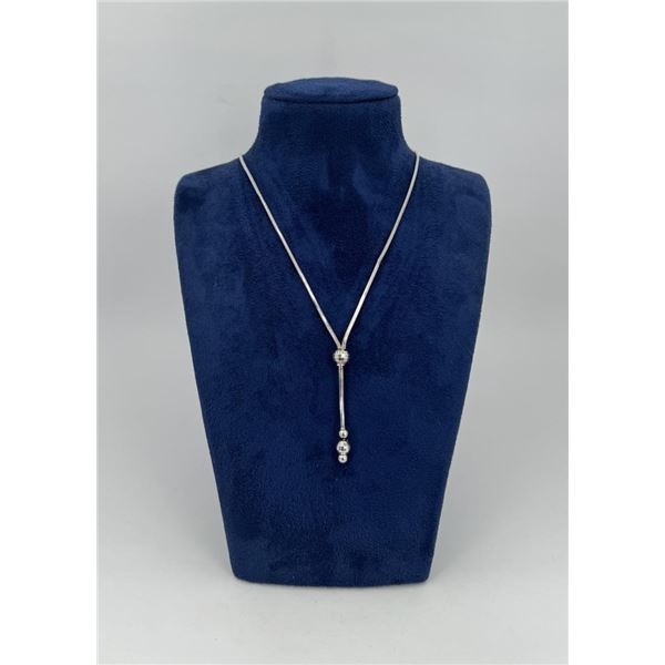 Sterling Silver Disco Ball Drop Necklace