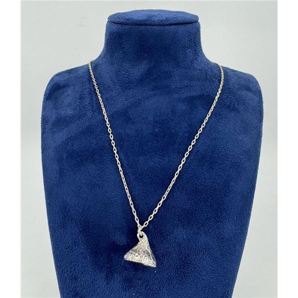 JCF Sterling Silver Hershey Kiss Necklace