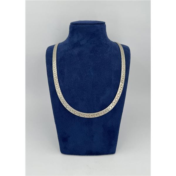 Sterling Silver Herringbone Chain Necklace