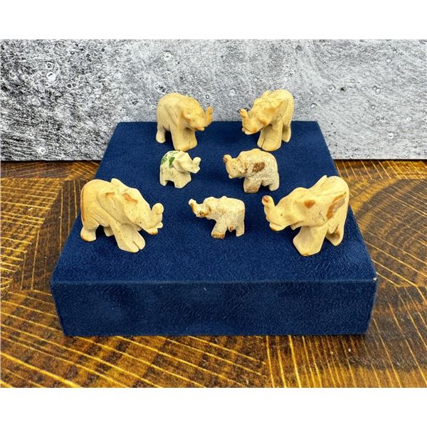 Carved Bone Elephants