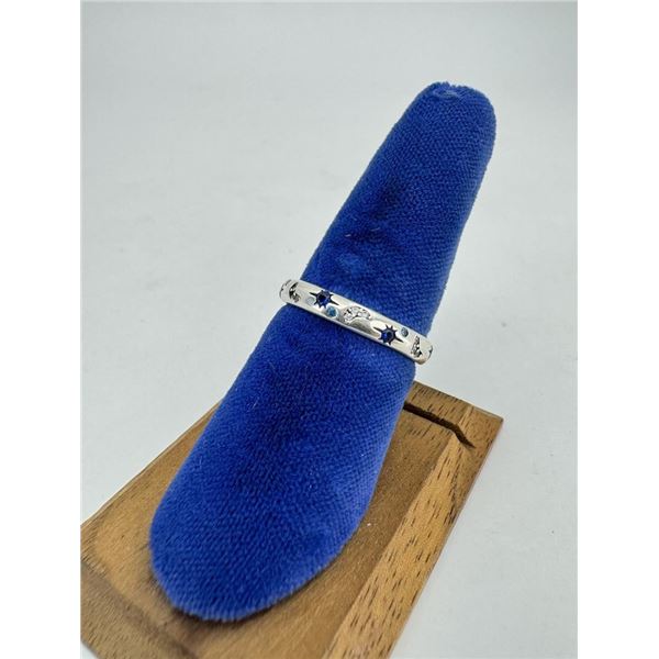 Sterling Silver Sapphire Celestial Ring