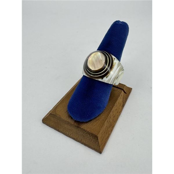 Carved Mother of Pearl Ring