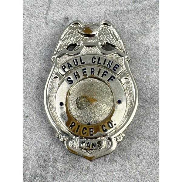 Paul Cline Rice Kansas Sheriff Badge