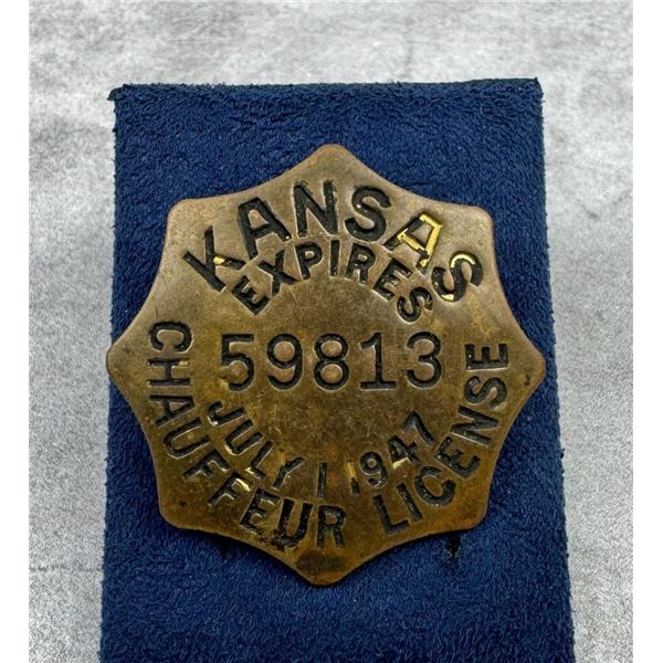 1947 Kansas Chauffeur License Badge