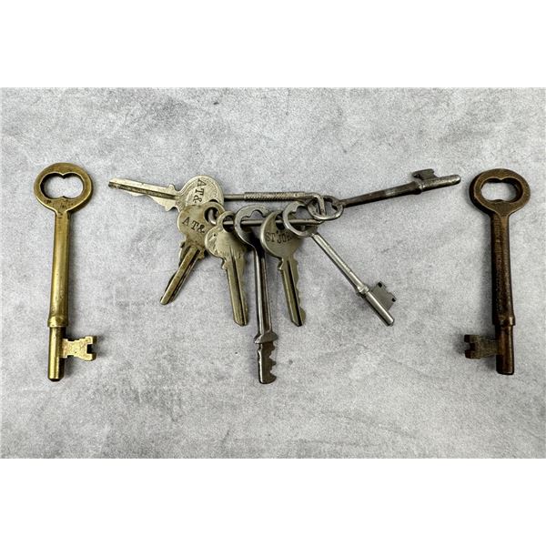 Collection of Antique Railroad Skeleton Keys