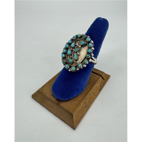 Zuni Petit Point Turquoise Sterling Ring
