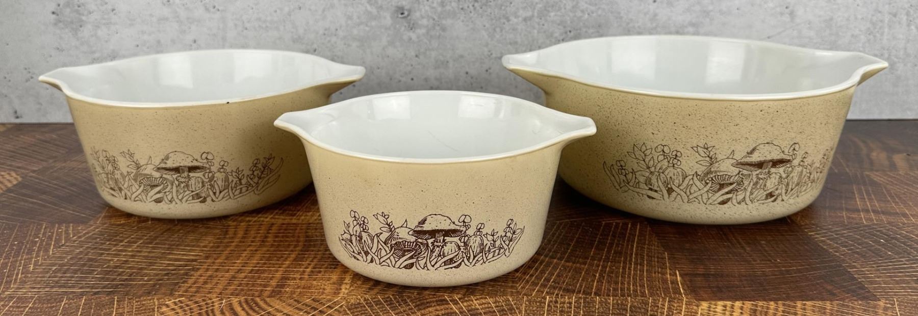 Pyrex Forest Fancies Mushroom Bowl Set