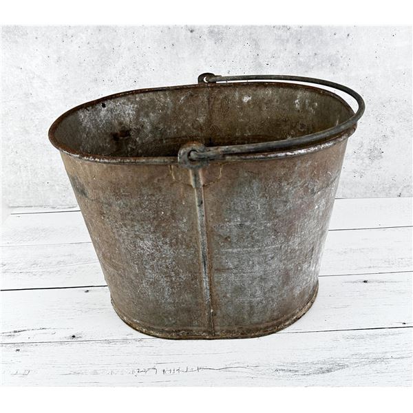 Antique Galvanized Metal Wash Bucket