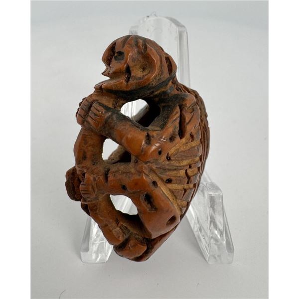 Japanese Wood Skeleton Monkey Netsuke