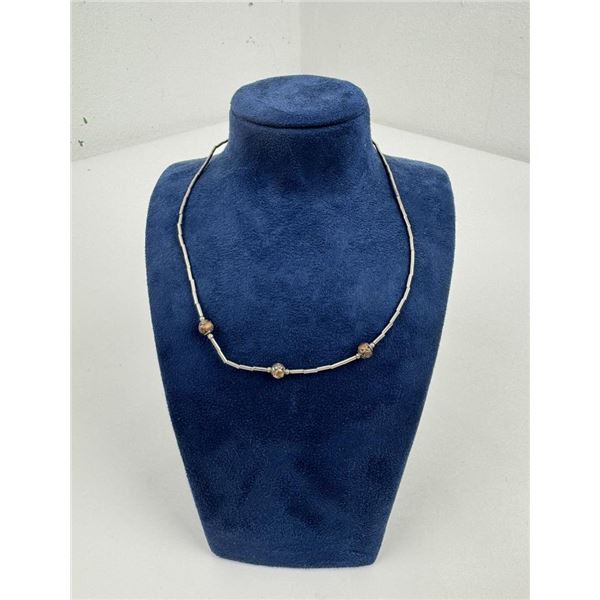 Navajo Liquid Sterling Silver Bench Bead Necklace