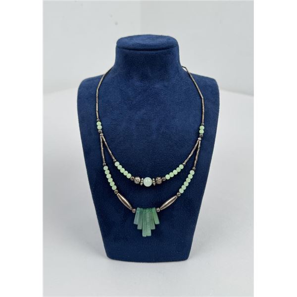 Navajo Sterling Silver Jadeite Necklace