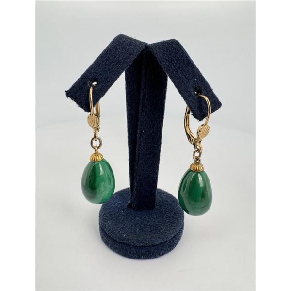 Malachite Tear Drop Earrings