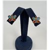 Image 1 : Zuni Chip Inlaid Sterling Butterfly Earrings