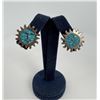Image 1 : Zuni Chip Inlaid Sterling Silver Sun Earrings